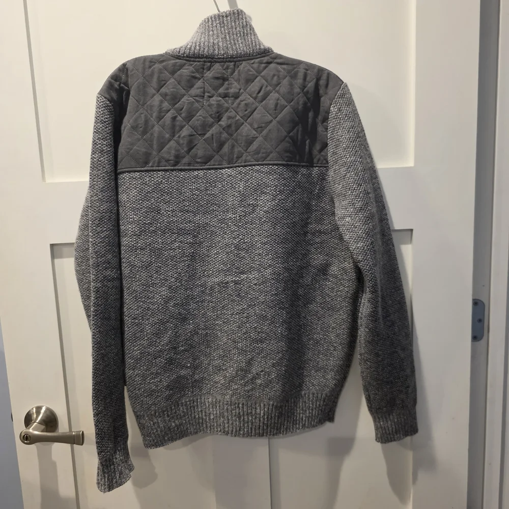 Scott James Mens Luxury Jacket M Gray Quilted Full Zip Plaid Lined Polished - Picture 2 of 13